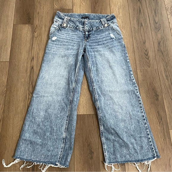 Sincerely Jules Denim Jeans Blue Raw Hem - Picture 1 of 8